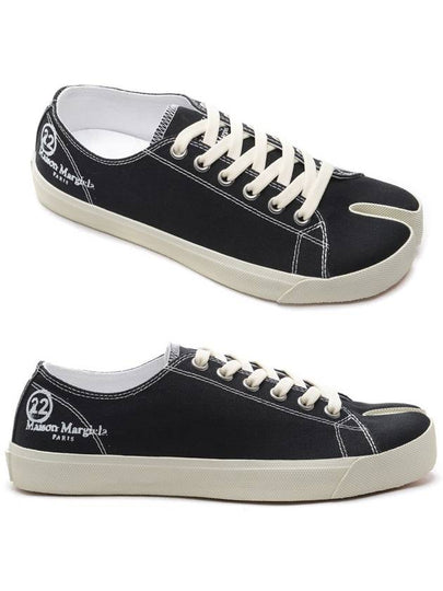 Tabi Canvas Low Top Sneakers Black - MAISON MARGIELA - BALAAN 2