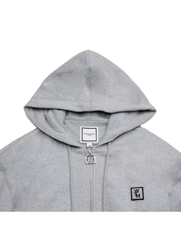 Back logo cropped hooded zip up gray women s jacket 194278 - WOOYOUNGMI - BALAAN 3