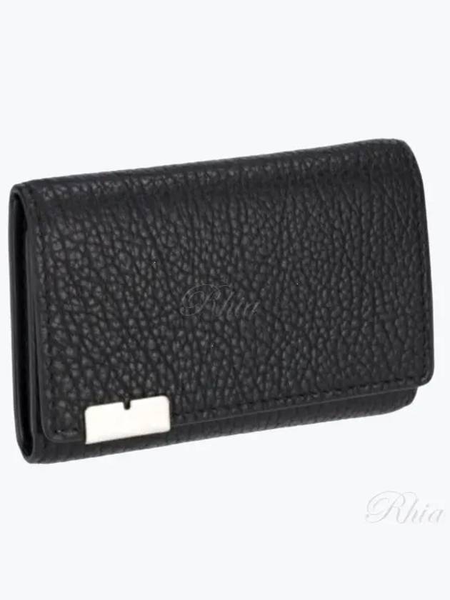 B Cut Leather Key Holder Black - BURBERRY - BALAAN 2