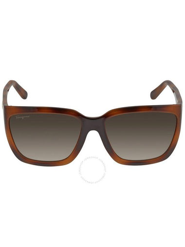 Eyewear Logo Square Sunglasses Havana - SALVATORE FERRAGAMO - BALAAN 1