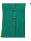 Women's Two-Tone Stretch Cardigan Green - TORY BURCH - BALAAN 7