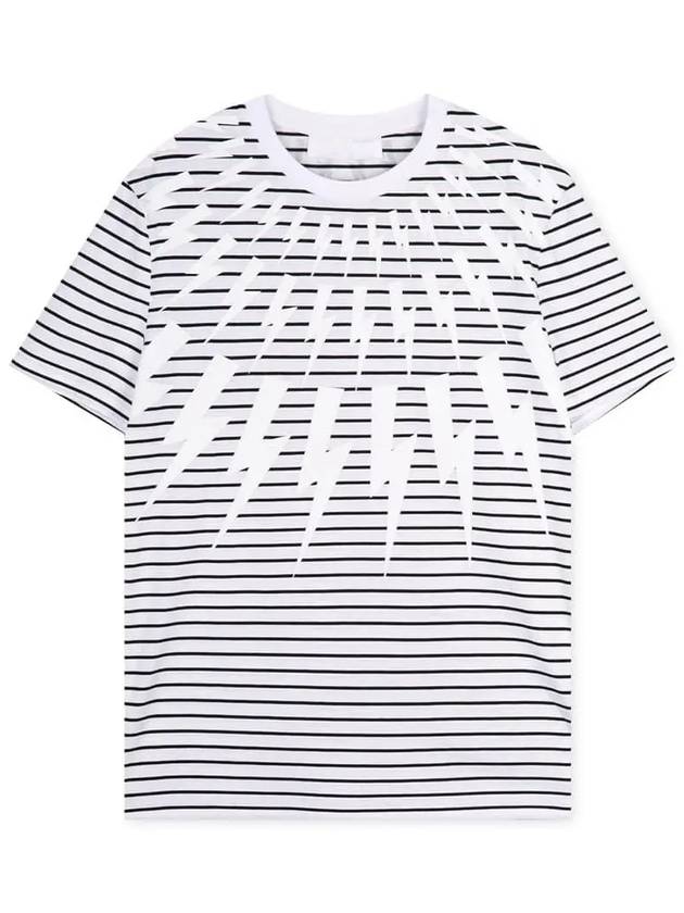 Men's Thunder Stripe Short Sleeve T-Shirt Black White - NEIL BARRETT - BALAAN 1