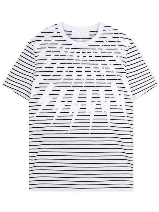 Men's Thunder Stripe Short Sleeve T-Shirt Black White - NEIL BARRETT - BALAAN 2