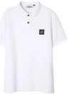 Pique Stretch Cotton Short Sleeve Polo Shirt White - STONE ISLAND - BALAAN 2