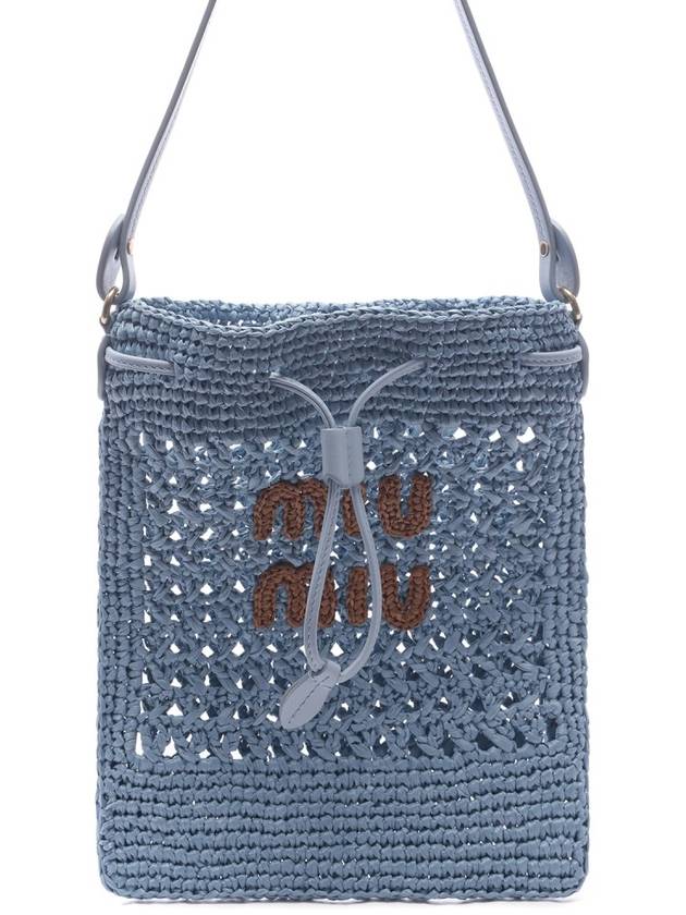 Woven Fabric Mini Bucket Bag Celeste - MIU MIU - BALAAN 3