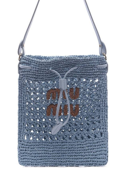 Woven Fabric Mini Bucket Bag Celeste - MIU MIU - BALAAN 2