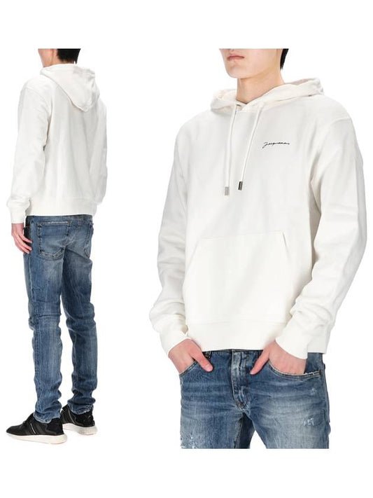 Le Brodet Embroidered Logo Cotton Hooded Top White - JACQUEMUS - BALAAN 2