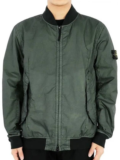 Men's Wappen Patch Zip-Up Bomber Jacket Green - STONE ISLAND - BALAAN 2