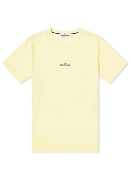 Marble Back Logo Short Sleeve T-Shirt Yellow - STONE ISLAND - BALAAN 1