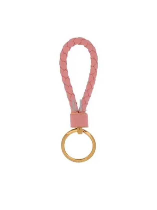 Intrecciato Lambskin Key Holder Pink - BOTTEGA VENETA - BALAAN 2