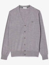 Vneck Wool Cardigan Grey - LACOSTE - BALAAN 2