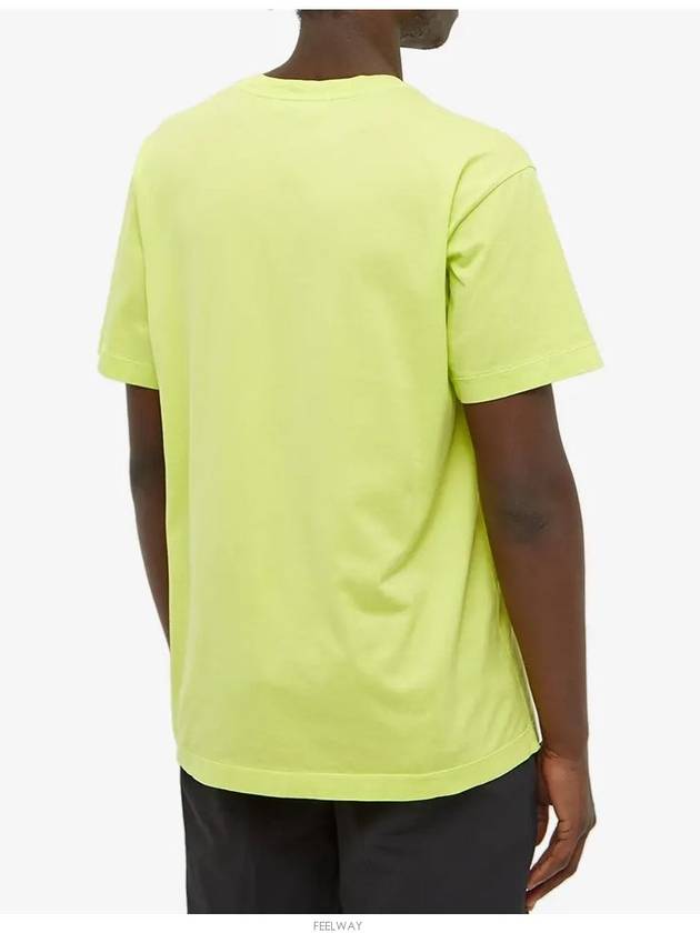 Logo Patch Short Sleeve T-Shirt Neon Yellow - STONE ISLAND - BALAAN 4