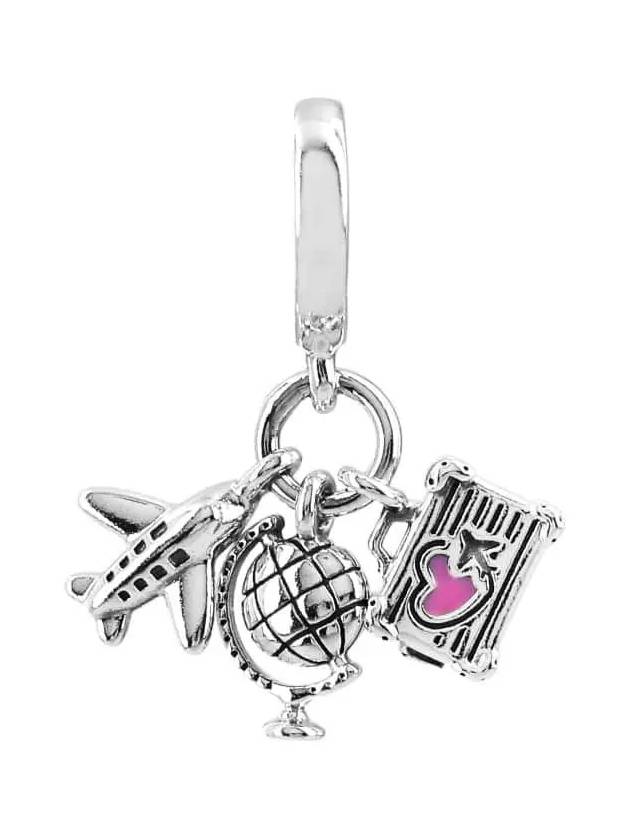 Airplane Globe Suitcase Charm Silver - PANDORA - BALAAN 2