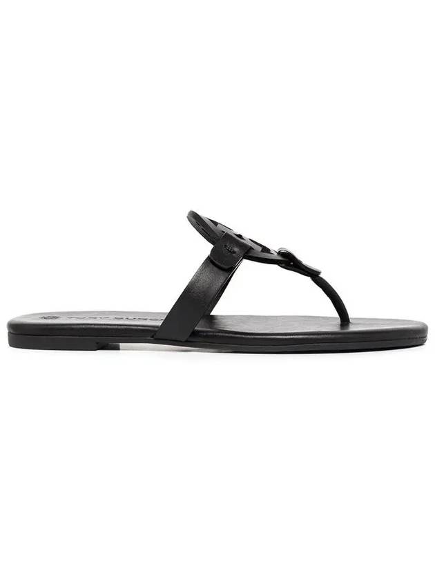 Miller Soft Leather Flip Flops Perfect Black - TORY BURCH - BALAAN 3