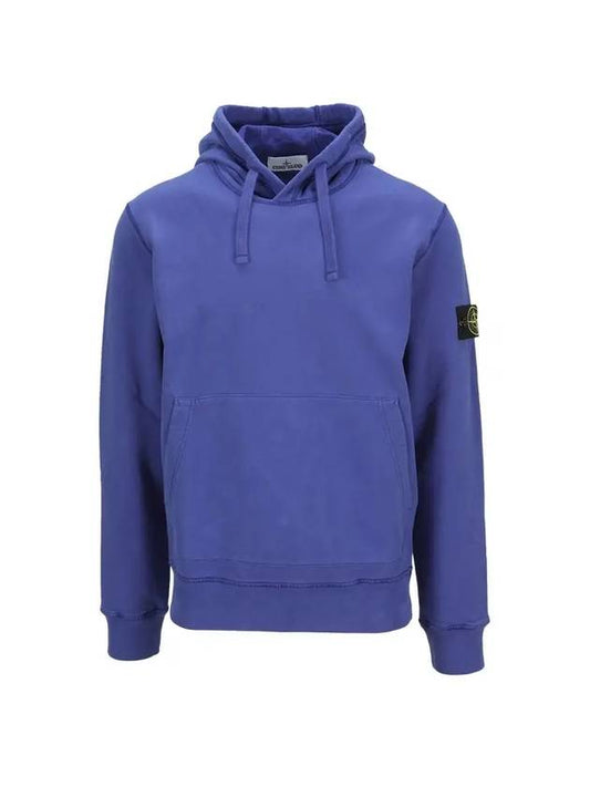 Men's Wappen Patch Brushed Hood Blue - STONE ISLAND - BALAAN.