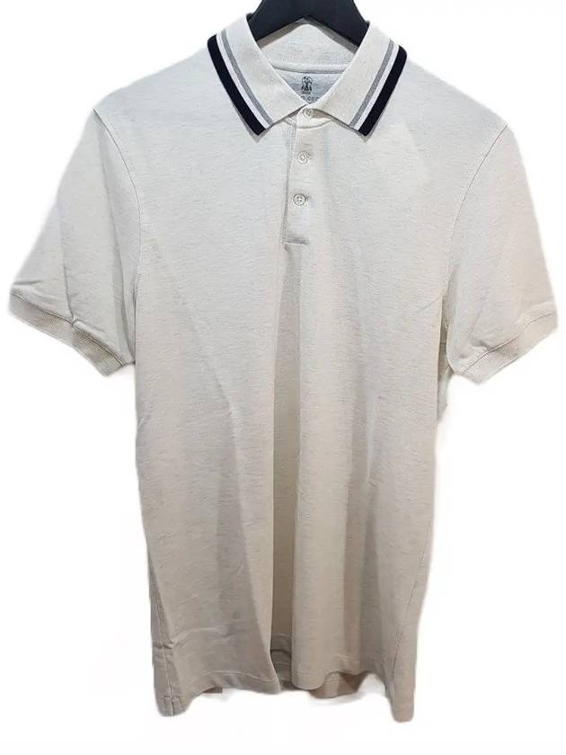 Stripe Detail Polo Shirt White - BRUNELLO CUCINELLI - BALAAN 2