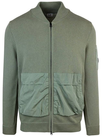 Cotton Mixed Bomber Cardigan Green - CP COMPANY - BALAAN 2