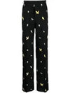 Birds And Bees Embroidered Straight Pants Black - THOM BROWNE - BALAAN 1