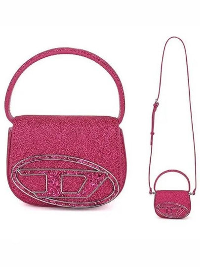 1DR XS Glitter Fabric Shoulder Bag Pink - DIESEL - BALAAN 2