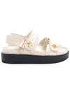 Kira Sports Logo Leather Sandals New Ivory - TORY BURCH - BALAAN 3