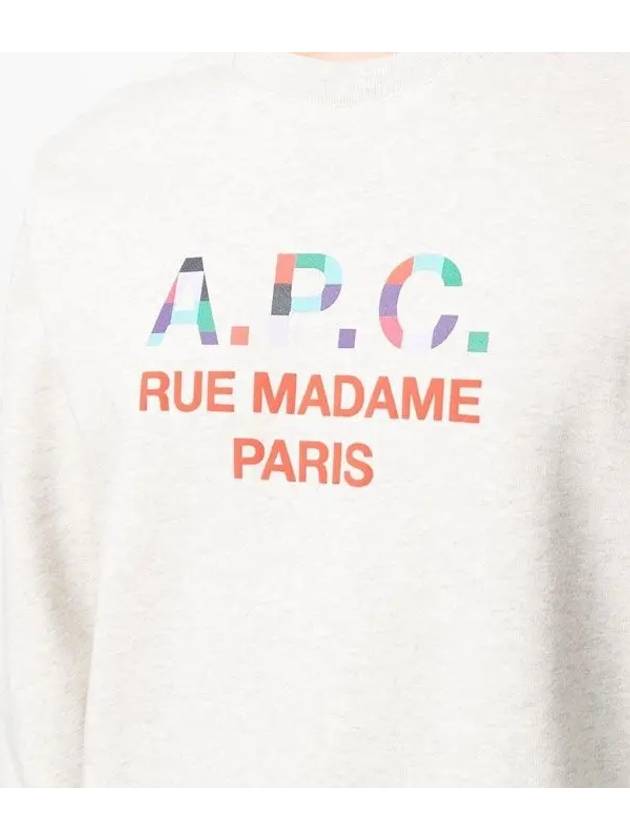 Color Block Logo Sweat Sweatshirt Ecru Ivory - A.P.C. - BALAAN 7