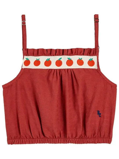 Kids Detail Tomato Woven Top Red 124AC156 600 - BOBO CHOSES - BALAAN 2