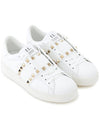 Untitled Rockstud Leather Low Top Sneakers White - VALENTINO - BALAAN 4