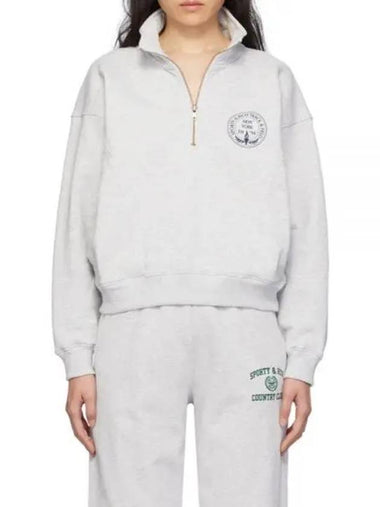 Central Park Quarter Zip Heather GrayNavy QZAW2310HG - SPORTY & RICH - BALAAN 1