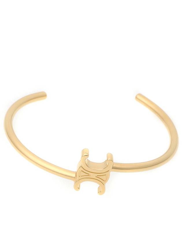 Triomphe Asymmetric Cuff Brass Bracelet Gold - CELINE - BALAAN 3