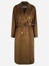 Belted Button Up Double Coat Brown - MAX MARA - BALAAN 2