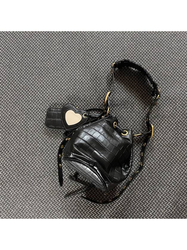 Le Cagole XS Leather Bucket Bag Black - BALENCIAGA - BALAAN 4