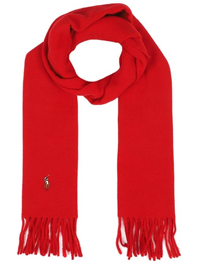 MADE IN ITALY Polo scarf muffler fringe virgin wool PC1047 621 - RALPH LAUREN - BALAAN 1