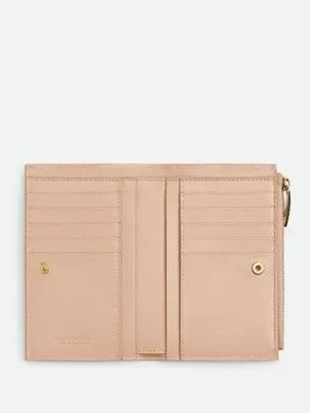 Intrecciato Flap Zipper Medium Bicycle Wallet Pink - BOTTEGA VENETA - BALAAN 5