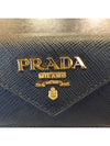 Saffiano Metal Logo Tri-Fold Half Wallet Black - PRADA - BALAAN 3