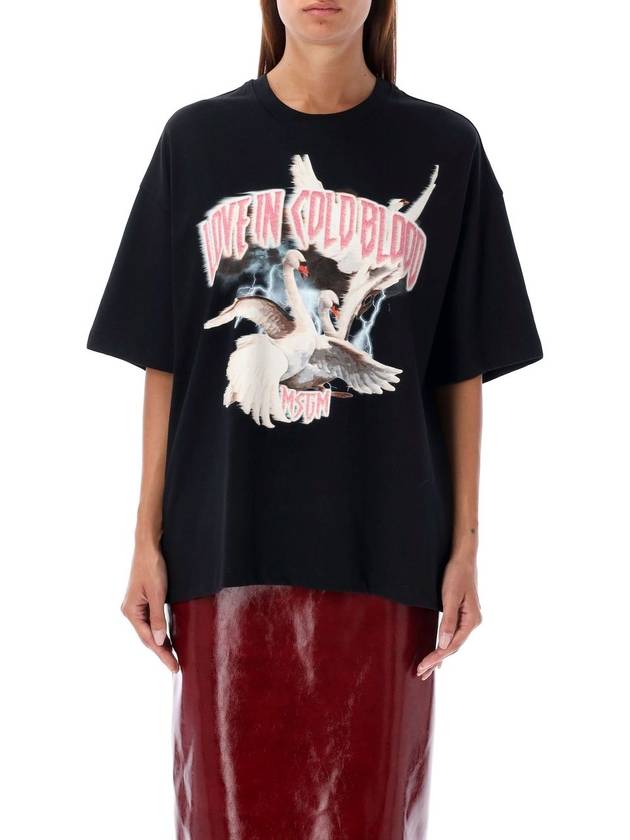 graphic print short sleeve t shirt black - MSGM - BALAAN 2