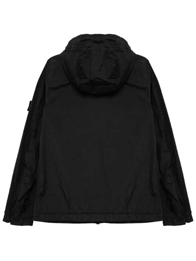 Kids Crinkle Reps Nylon Garment Dyed Zip Up Hoodie Black - STONE ISLAND - BALAAN 4