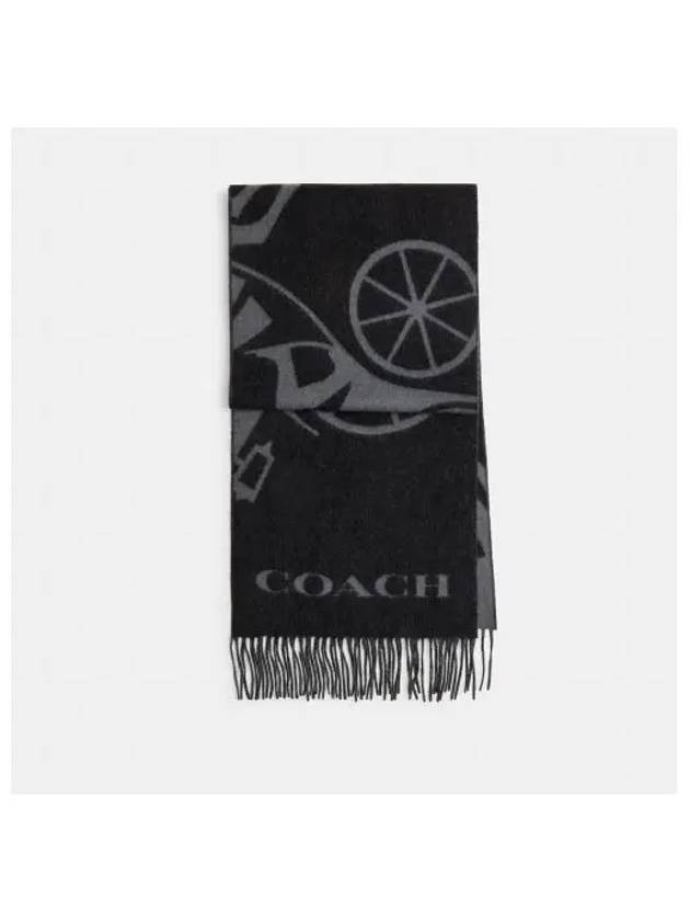 Hose and Carriage Cashmere Muffler CU826 BLK - COACH - BALAAN 2