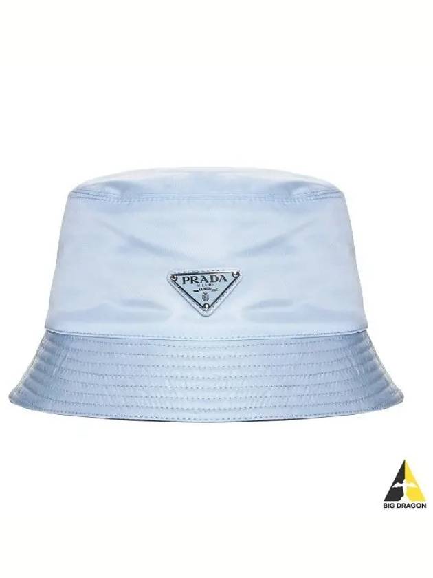 Re-Nylon Triangle Logo Bucket Hat Sky Blue - PRADA - BALAAN 2