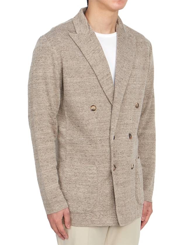 Men's Double Breasted Cardigan Beige - RVR LARDINI - BALAAN 4