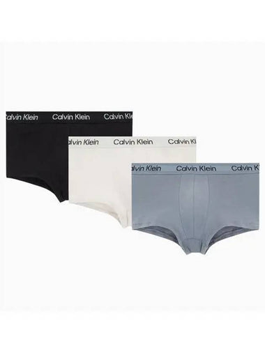 UNDERWEAR Men s Stencil Logo Cotton Stretch Low Rise Trunks 3PK NB3705FZ6 - CALVIN KLEIN - BALAAN 1