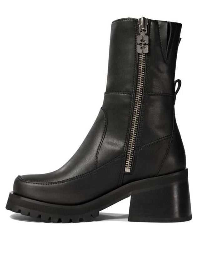 Buckle Leather Walker Boots Black - GANNI - BALAAN 4