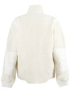 Embroidered Logo Furry Wool Zip-up Jacket Ivory - STONE ISLAND - BALAAN 4