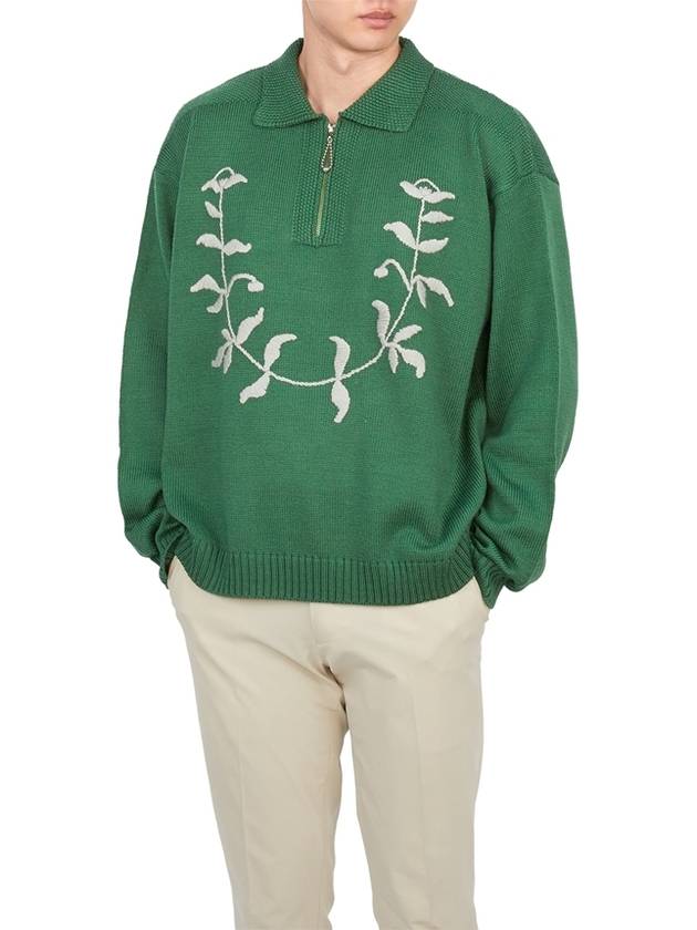 MRS24KT032 GREEN Men s half zip up knit - BODE - BALAAN 6