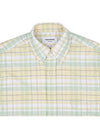 Men's Plaid Three Stripes Armband Oxford Long Sleeve Shirt Yellow - THOM BROWNE - BALAAN 4