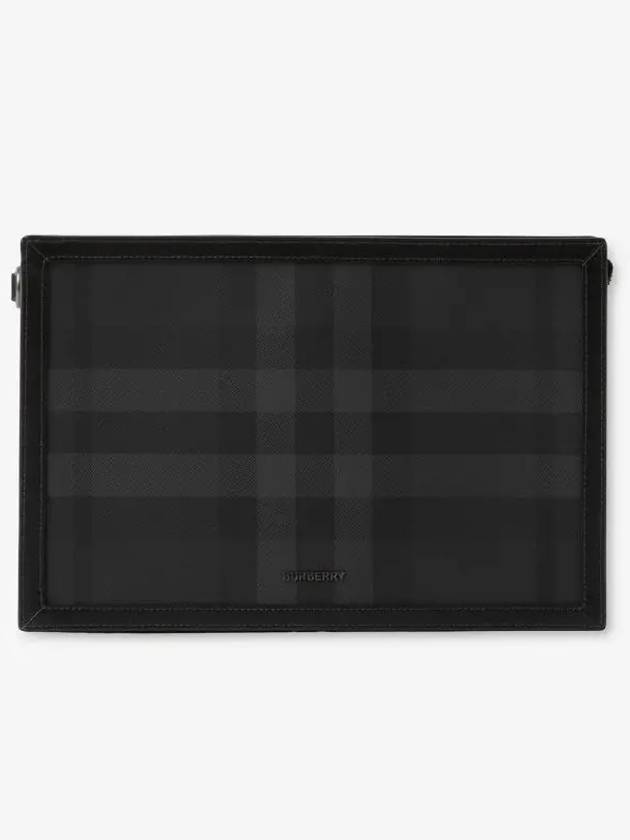 Check Small Logo Clutch Bag Black - BURBERRY - BALAAN 3