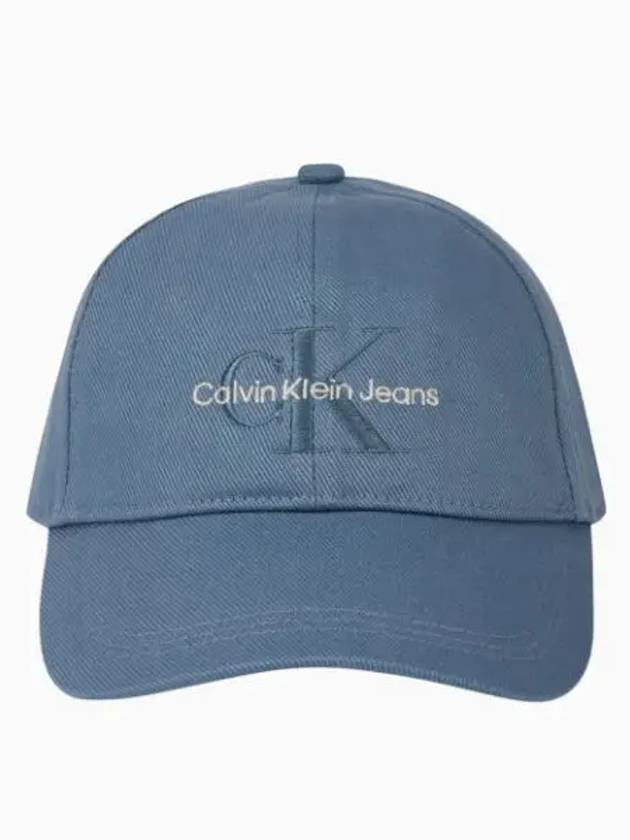 JEANS Unisex CKJ Monogram Embroidery Ball Cap 4K5031G 5BX - CALVIN KLEIN - BALAAN 1