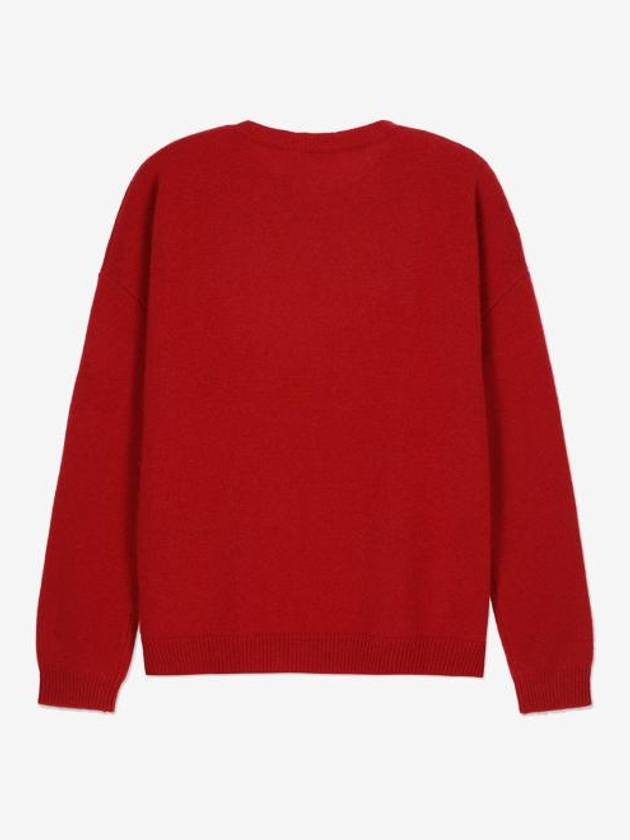 Edo Monogram Cashmere Knit Top Red - MAX MARA - BALAAN 3