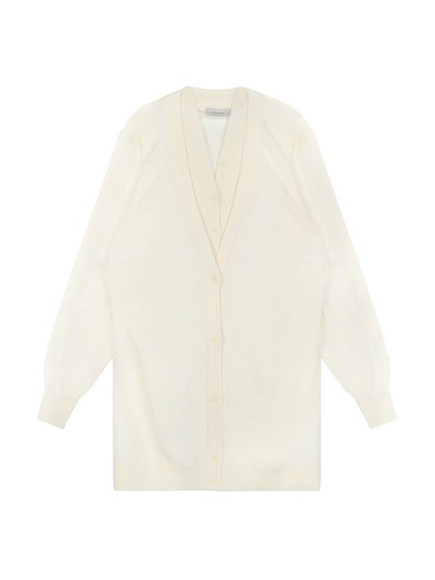 Layered V-Neck Cardigan Chalk - LEMAIRE - BALAAN 1