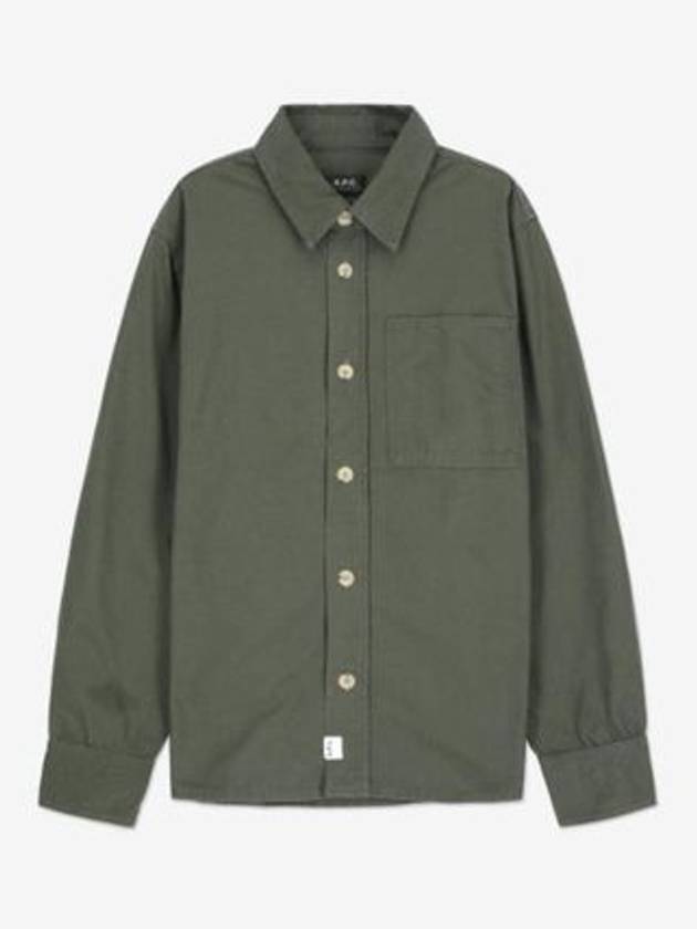 Graham Cavalier Canvas Long Sleeve Shirt Khaki - A.P.C. - BALAAN 2