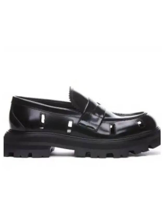 Cutout Flat Loafers Black - ALEXANDER MCQUEEN - BALAAN 2